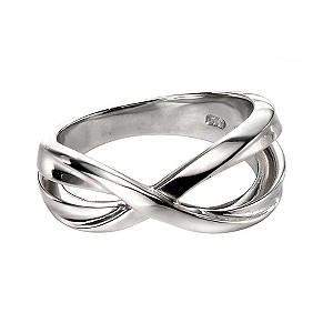 Fiorelli Silver Crossover Ring L