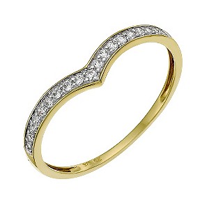 9ct Gold Cubic Zirconia Wishbone Ring9ct Gold Cubic Zirconia Wishbone Ring