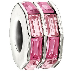 Chamilia - Sterling Silver Double Baguette Pink