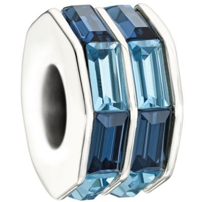 Chamilia - Sterling Silver Double Baguette Blue Crystal Bead