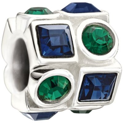 Chamilia - Sterling Silver Green and Blue Crystal Bead