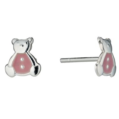 Sterling Silver Childrens Teddybear Stud