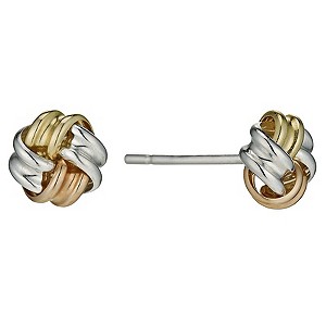 H Samuel Sterling Silver, 9ct Rose Gold and 9ct Gold Knot