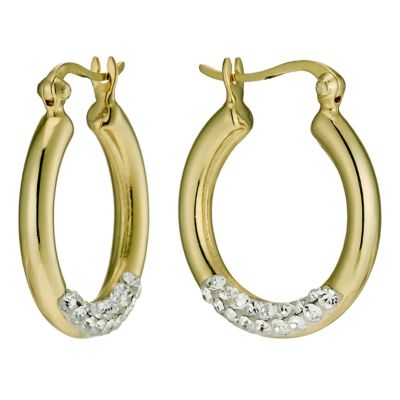 Eternal Crystal Silver & Gold Plated Creole Earrings - Product number 9627855