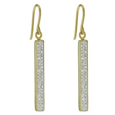 Eternal Crystal Silver & Gold Plated Stick Drop Earrings - Product number 9627863