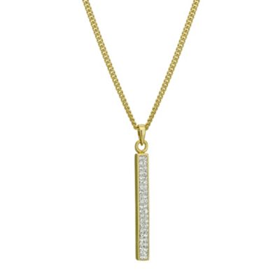 Eternal Crystal Silver & Gold Plated Stick Pendant 18" - Product number 9627928