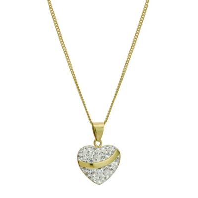 Eternal Crystal Silver & Gold Plated Heart Pendant 18" - Product number 9627960