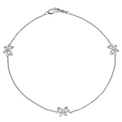 Sterling Silver Butterfly Anklet - Product number 9628029