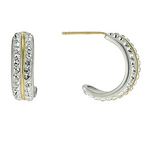 Evoke Sterling Silver & Gold Plated Crystal Wedding Earrings