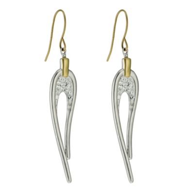 Evoke Sterling Silver & Gold Plated Crystal Drop Earrings - Product number 9628177
