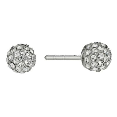 Sterling Silver Childrens Crystal Ball Stud