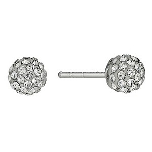 Sterling Silver Children's Crystal Ball Stud Earrings