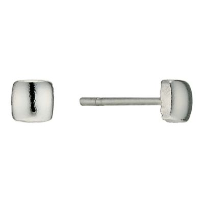 9ct White Gold 3mm Cube Stud Earrings - Product number 9628304