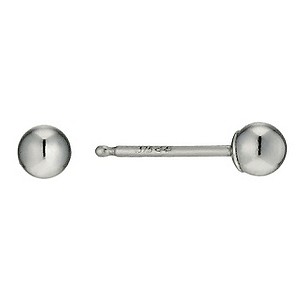 9ct White Gold 3mm Ball Stud Earrings
