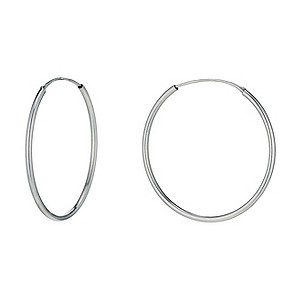 9ct White Gold Sleeper Earrings