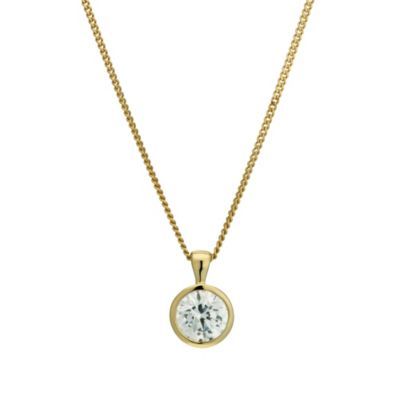 Silver &18ct Gold Plated Swarovski Zirconia Pendant - Product number 9629831
