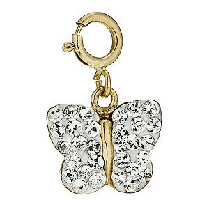 H Samuel 9ct Gold Crystal Butterfly Charm