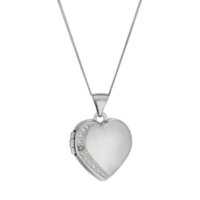 locket gold heart diamond 9ct samuel