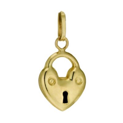 9ct Gold Heart Shaped Lock Charm