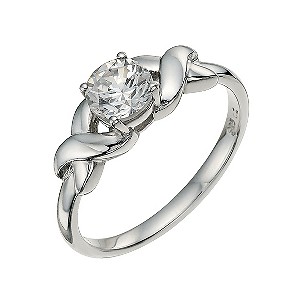 H Samuel Sterling Silver 9ct White Rolled Gold Solitaire