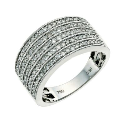 18ct white gold half carat diamond ring - Product number 9631240