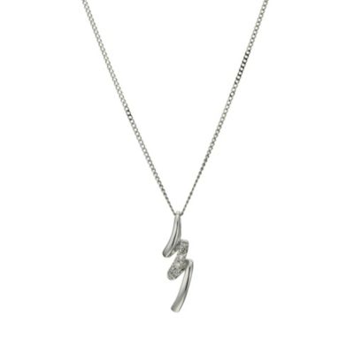 9ct white gold diamond squiggle pendant - Product number 9632328