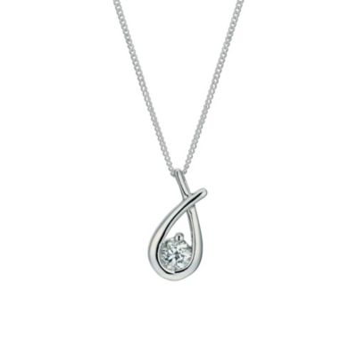 Sterling silver cubic zirconia mini love knot pendant - Product number 9632824