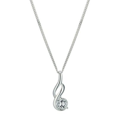 Sterling silver cubic zirconia fancy 18" pendant - Product number 9632859