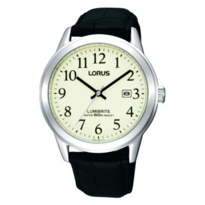 lorus men's lumibrite dial web strap watch