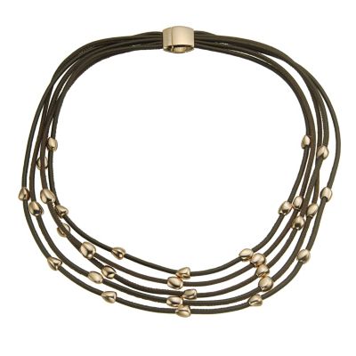Pesavento five strand brown leather stones necklace - Product number 9636153