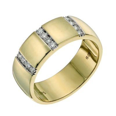 9ct yellow gold 7mm diamond wedding ring - Product number 9641246