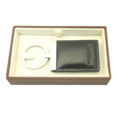 jos von arx Mens Black Leather Key Ring