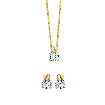 Silver & 18ct Gold Plated Earrings and Pendant SetSilver & 18ct Gold Plated Earrings and Pendant Set