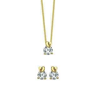 Silver & 18ct Gold Plated Earrings and Pendant SetSilver & 18ct Gold Plated Earrings and Pendant Set
