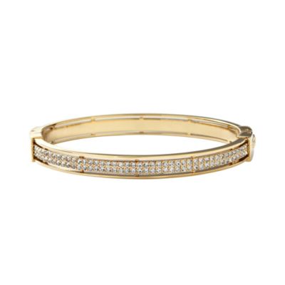 Fossil Gold Coloured Steel Cubic Zirconia Set Bangle - Product number 9645284