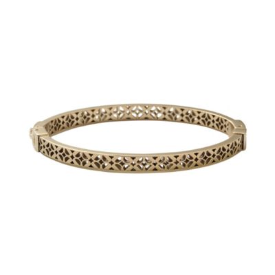 Fossil Gold Coloured Stainless Steel Cutout Bangle - Product number 9645322