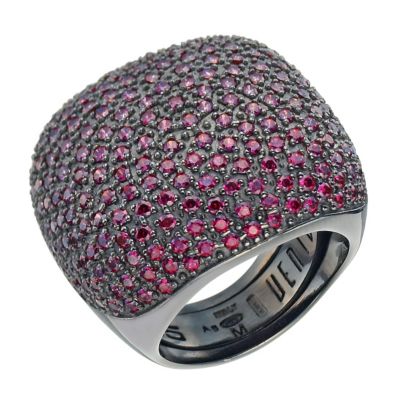 Pesavento grey sterling silver & red cubic zirconia ring - Product number 9645896