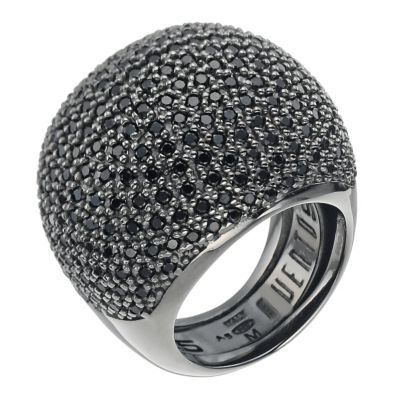 Pesavento sterling silver black cubic zirconia ring, K-M - Product number 9645942