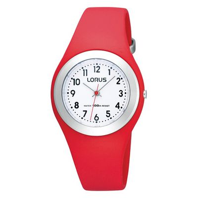 Lorus Children's White Dial Red Plastic Strap Watch - Product number 9649107
