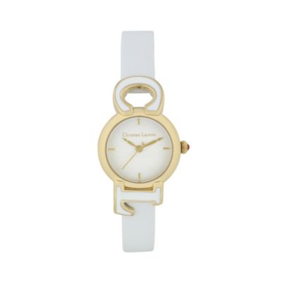 Christian Lacroix Ladies' White Leather Strap Watch H. Samuel the