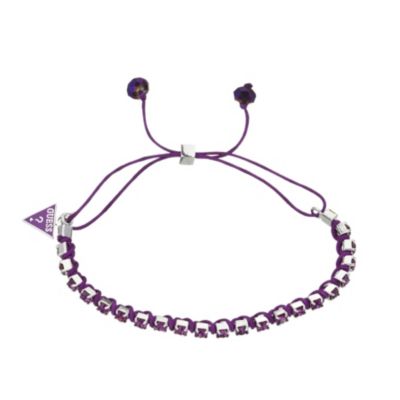 Guess Purple Crystal & Cord Bracelet