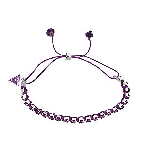 Guess Purple Crystal & Cord Bracelet