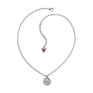 Guess Adjustable Rhodium Plated Crystal Ball Pendant