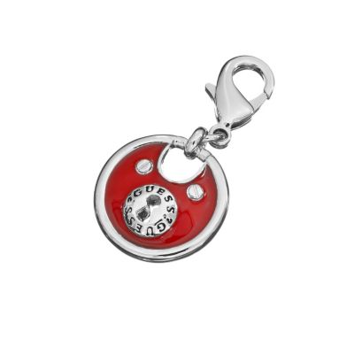 Guess Rhodium Plated Red Padlock Charm - Product number 9653740
