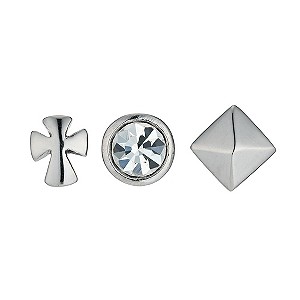 Stainless Steel Three Stud Earrings Set