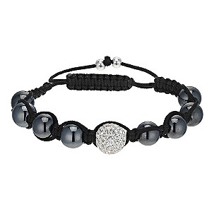 Eternal Men's Crystal and Hematite Cord Bracelet