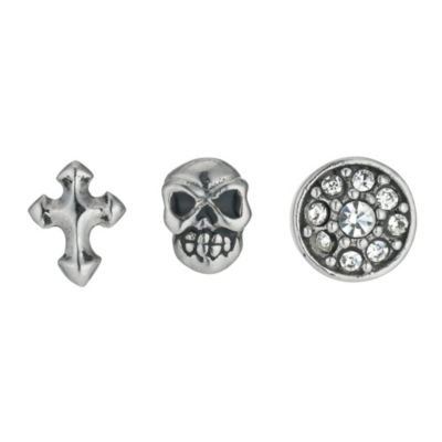 Stainless Steel Three Stud Earrings Set - Product number 9655549