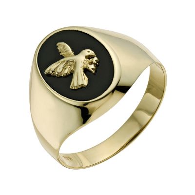 9ct Gold Onyx Eagle Signet Ring