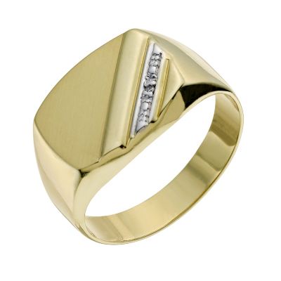 H Samuel 9ct Gold Diamond Groove Ring