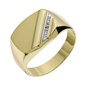9ct Gold Diamond Groove Ring